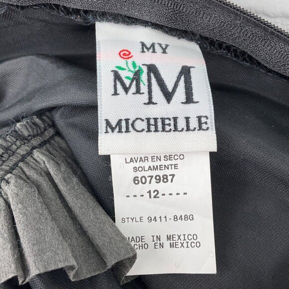 My Michelle Dress Girls 12 Black Pink Princess‎ Velvet Satin Shimmer Long Formal - Picture 4 of 10